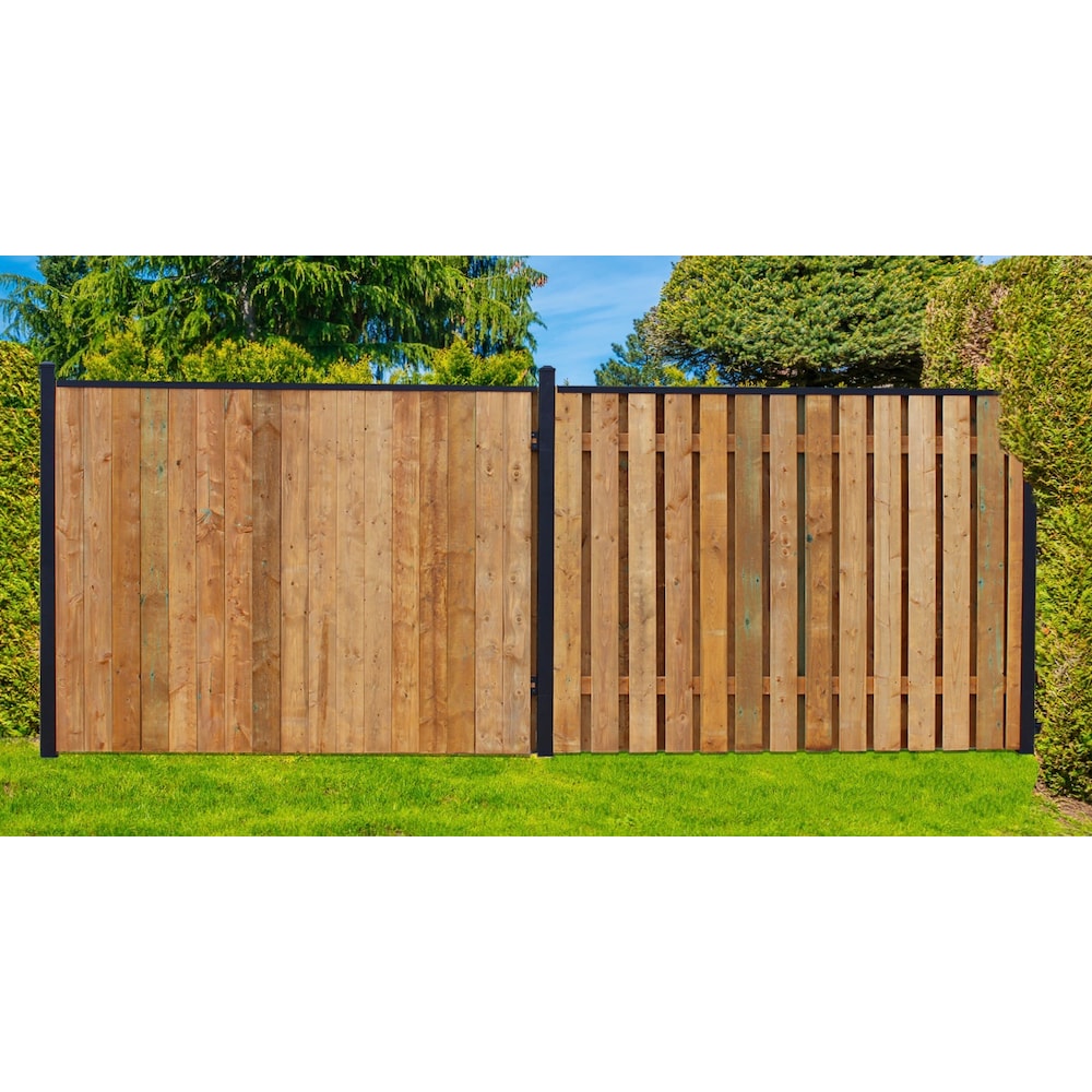 Kit de supports de clôture traditionnels pour rails en bois sur poteau en aluminium (2 supports)