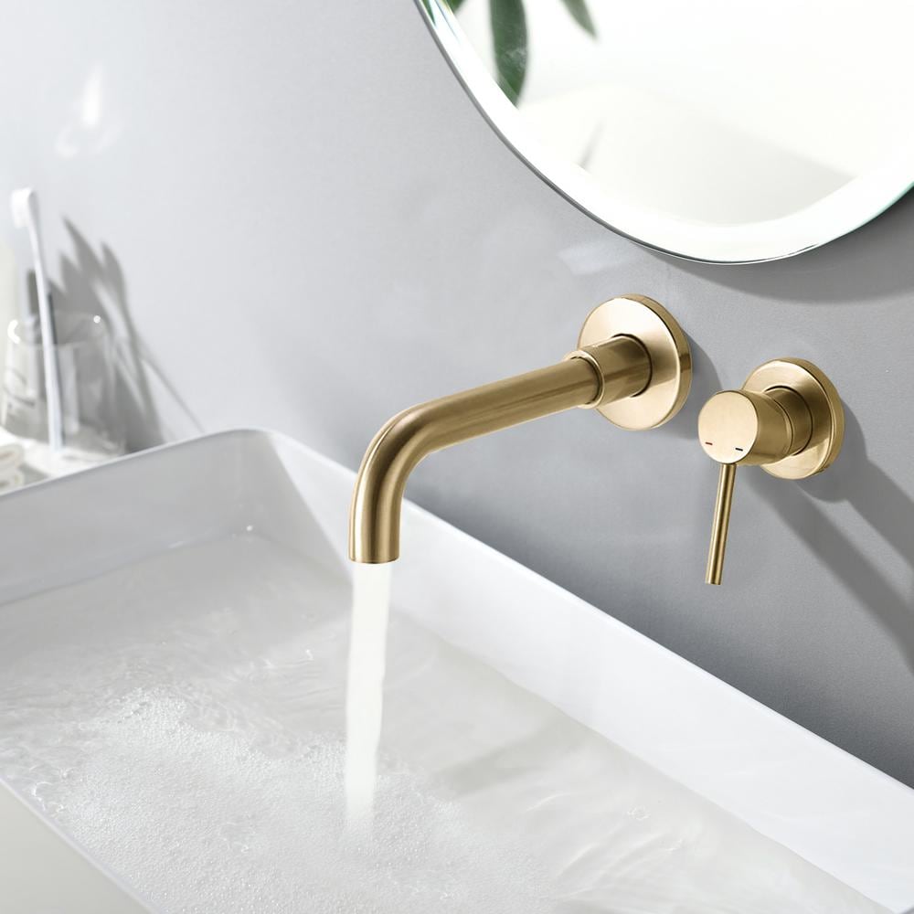 Robinet de lavabo de salle de bain Venturi à 2 poignées et 4 pouces, fini or brossé