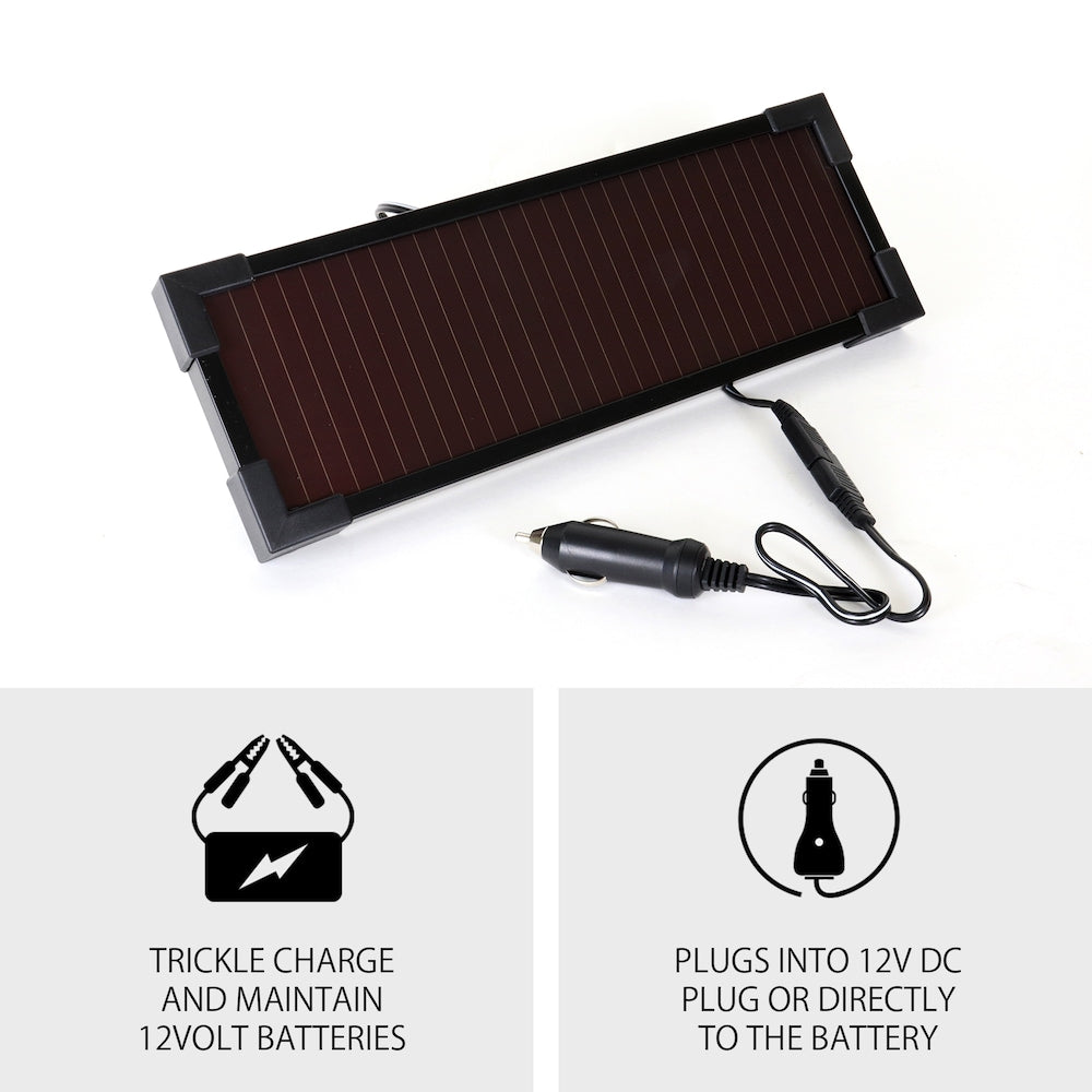 12V Solar Trickle Charger 1.9W, for Vehicle Battery, 115 mAh