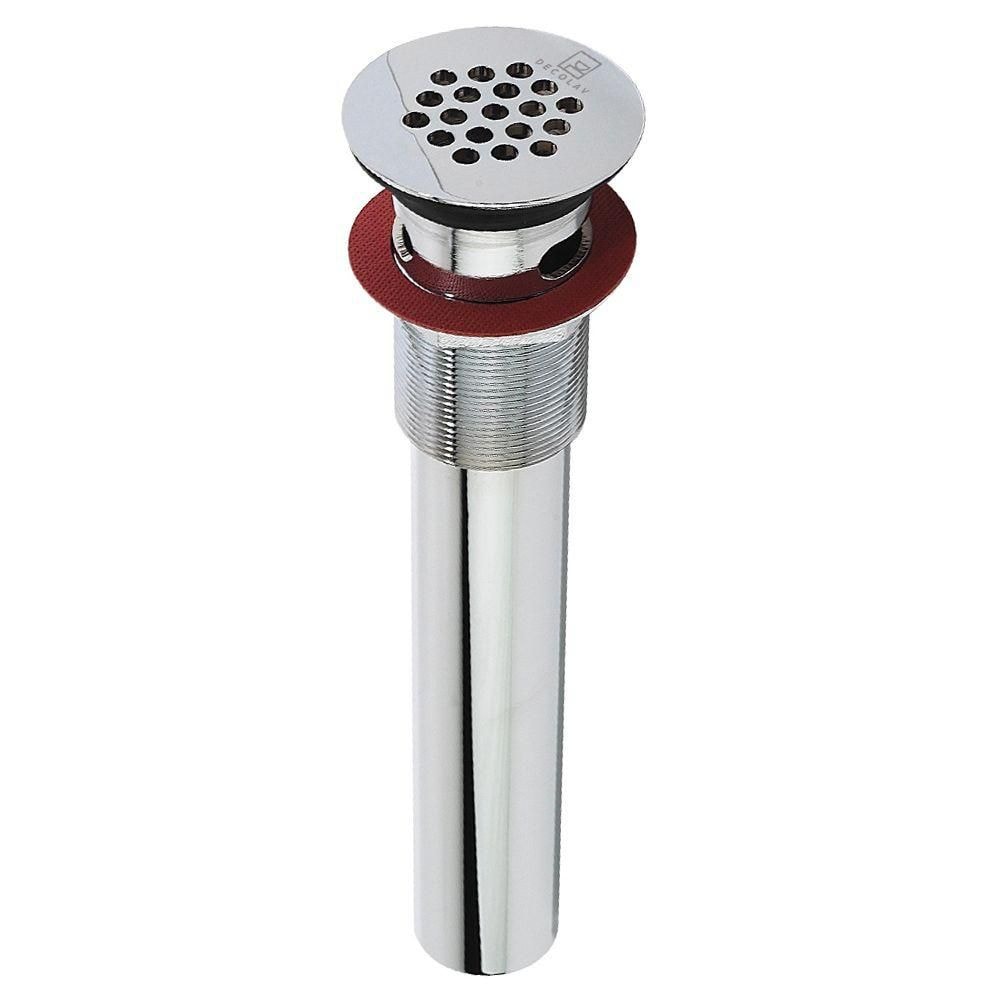 Chrome Polished Grid Drain with Overflow