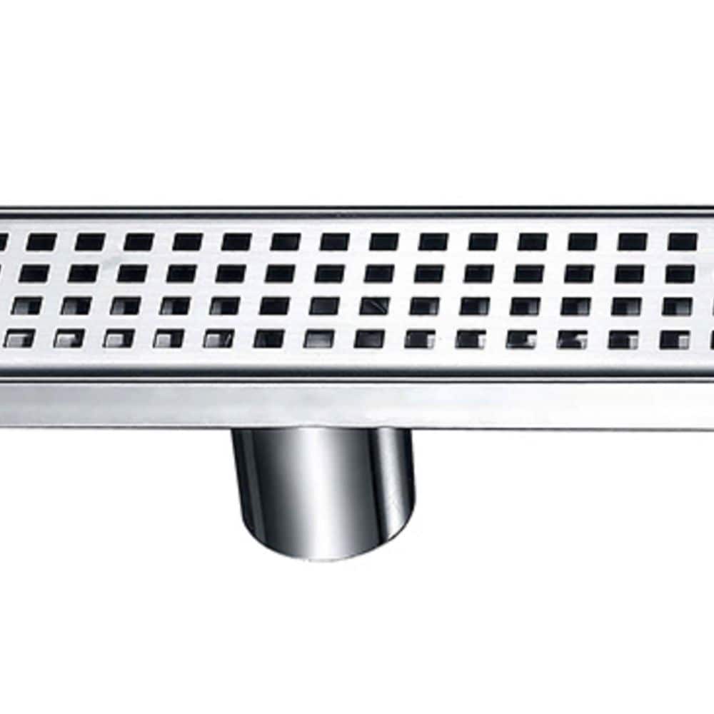 Linear Shower Drain Square Grid, 24 inch.