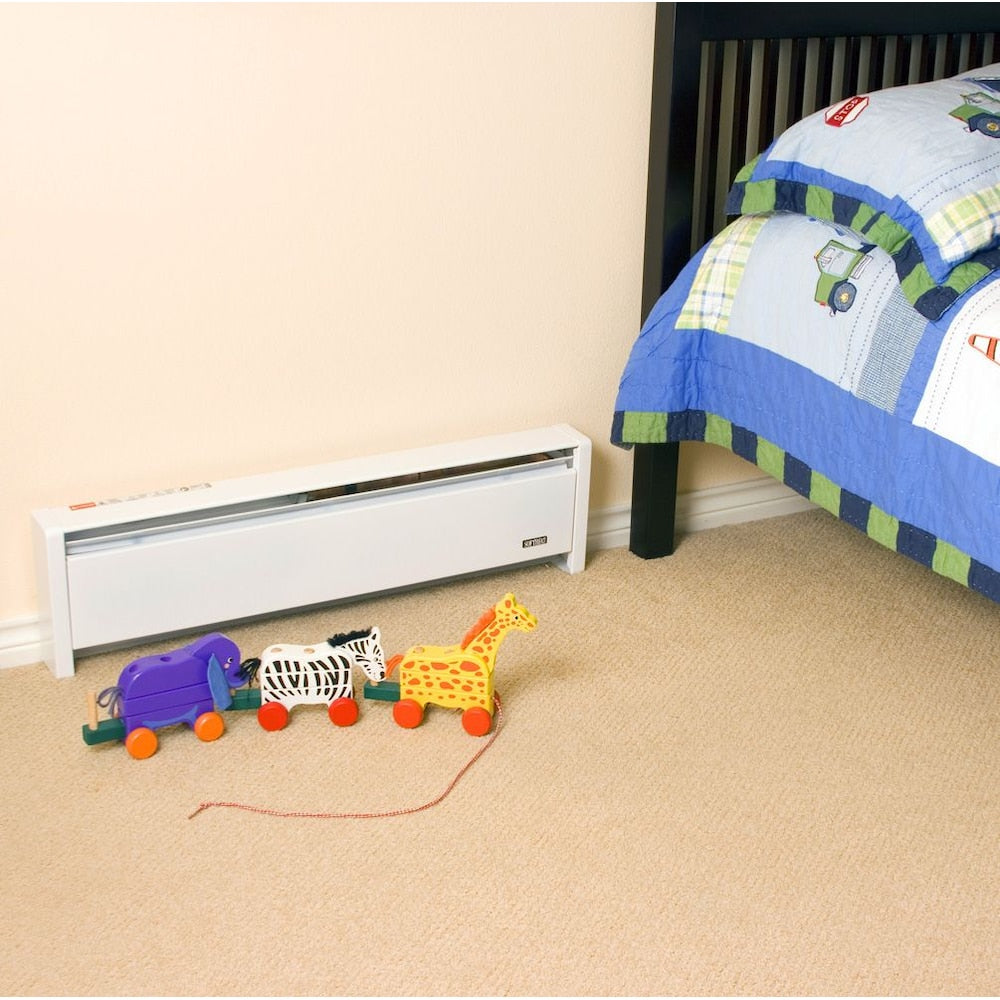 Plinthe chauffante électrique hydronique SoftHeat de 35 pouces 240/208 V 500/375 W en blanc