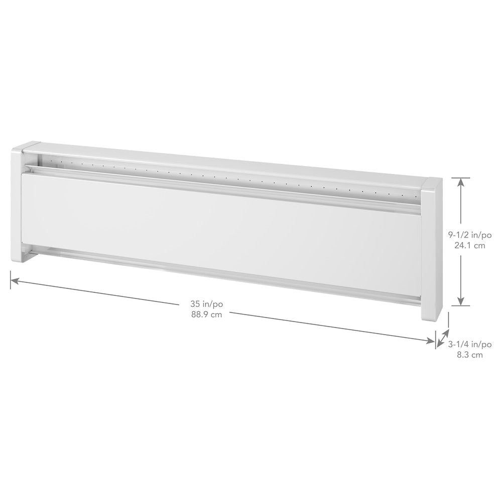 35-inch 240/208V 500/375W SoftHeat Hydronic Electric Baseboard Heater in White