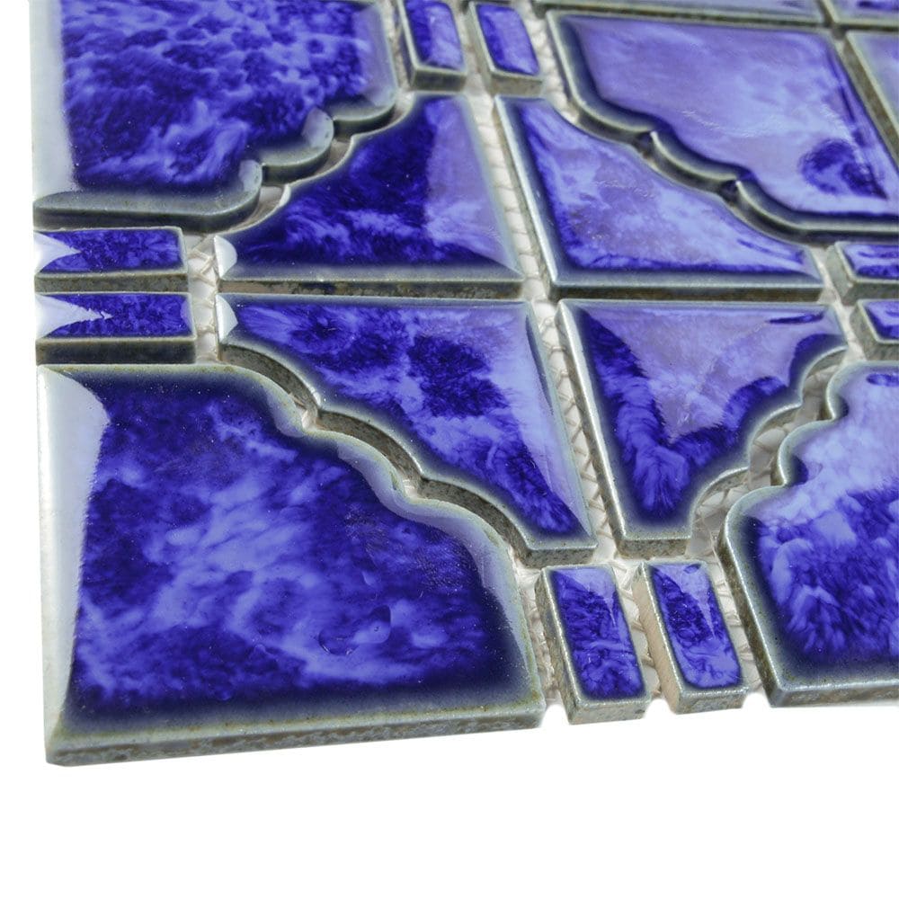 Osaka Blue Cloud 11-7/8 in. x 11-7/8 in. Porcelain Mosaic Tile (10.1 sq. ft./Case)