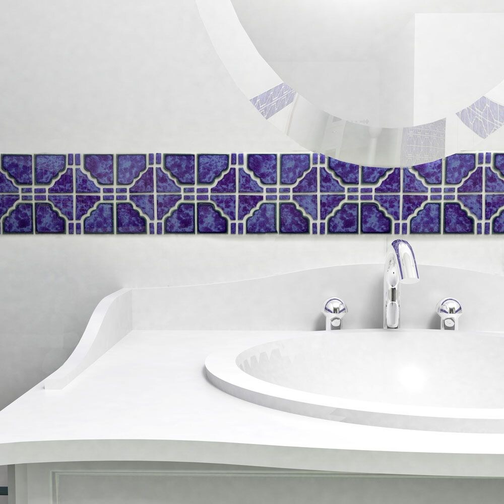 Osaka Blue Cloud 11-7/8 in. x 11-7/8 in. Porcelain Mosaic Tile (10.1 sq. ft./Case)