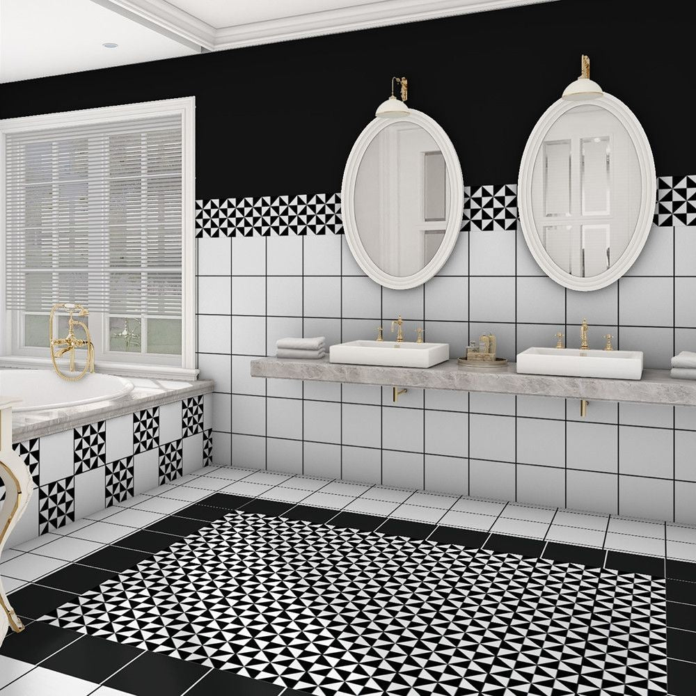 Textile Black 9-3/4-inch x 9-3/4-inch Porcelain Floor and Wall Tile (11.11 sq. ft. / case)