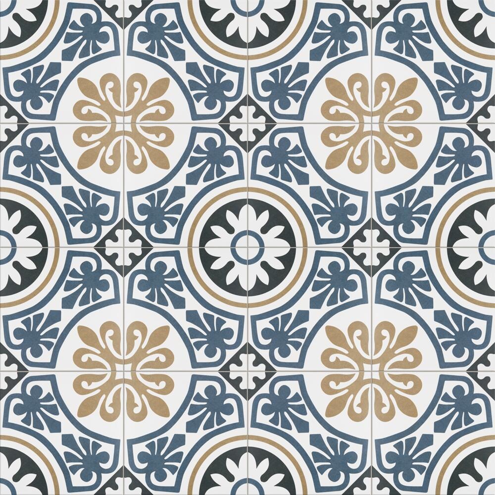 Majestic Tiena Blue 9-3/4-inch x 9-3/4-inch Porcelain Floor and Wall Tile (11.11 sq. ft. / case)