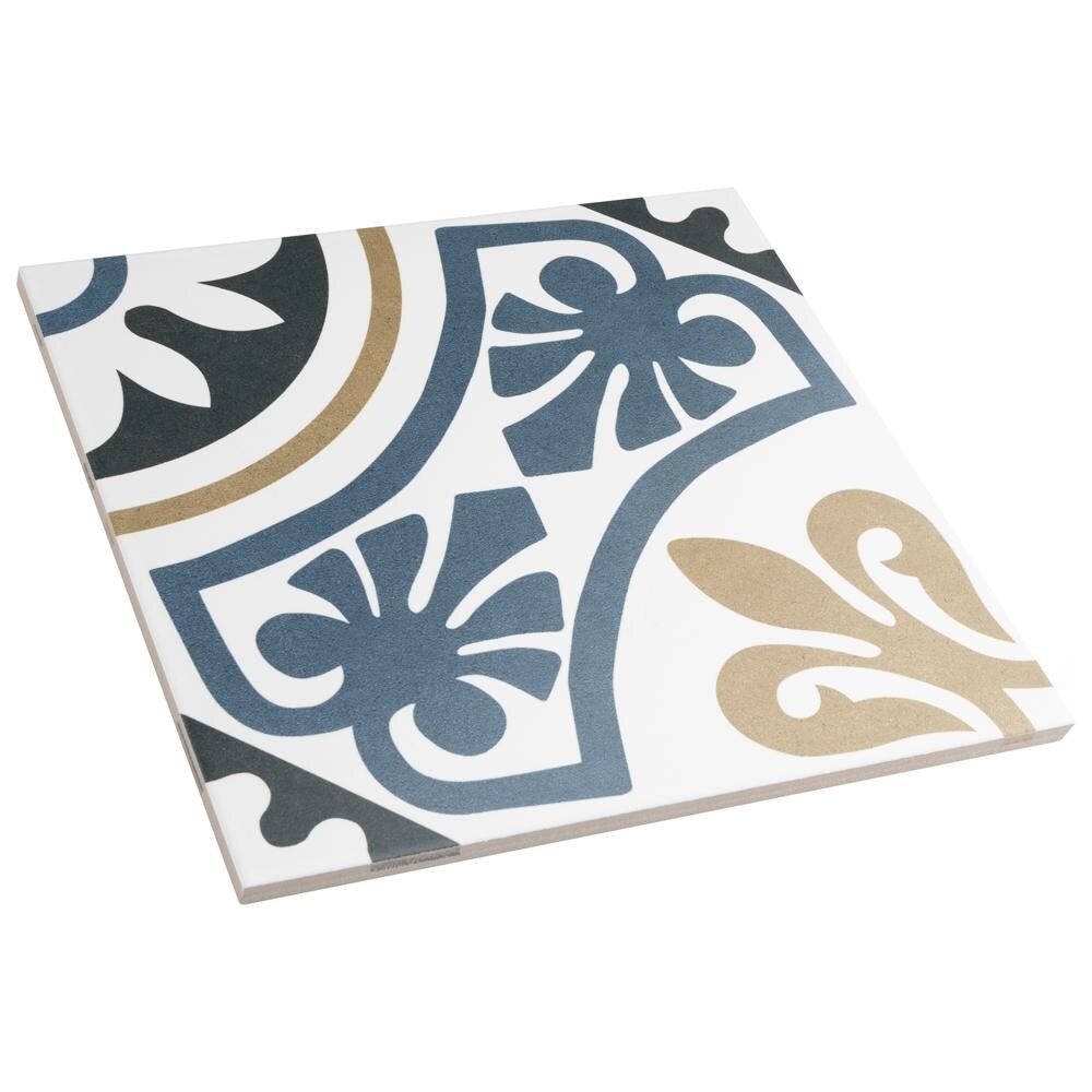 Majestic Tiena Blue 9-3/4-inch x 9-3/4-inch Porcelain Floor and Wall Tile (11.11 sq. ft. / case)