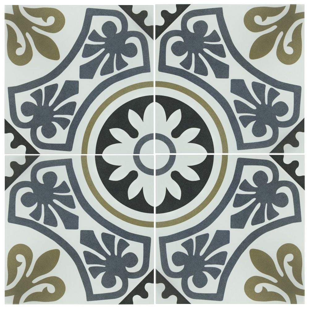 Majestic Tiena Blue 9-3/4-inch x 9-3/4-inch Porcelain Floor and Wall Tile (11.11 sq. ft. / case)