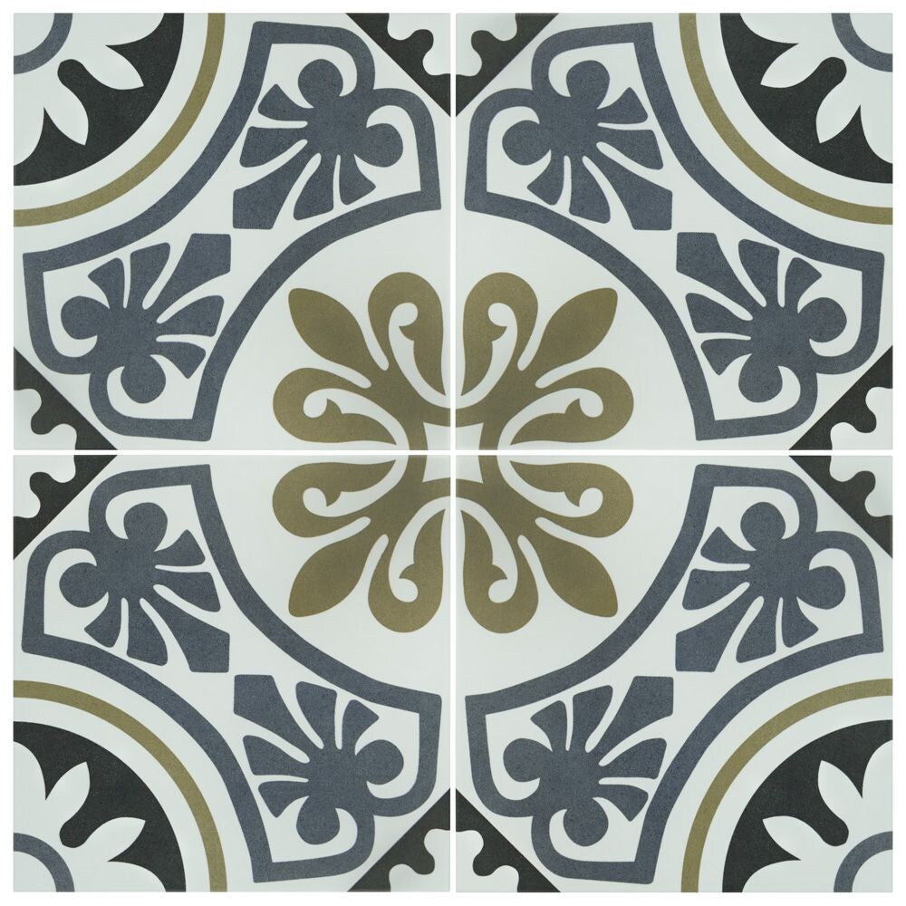 Majestic Tiena Blue 9-3/4-inch x 9-3/4-inch Porcelain Floor and Wall Tile (11.11 sq. ft. / case)