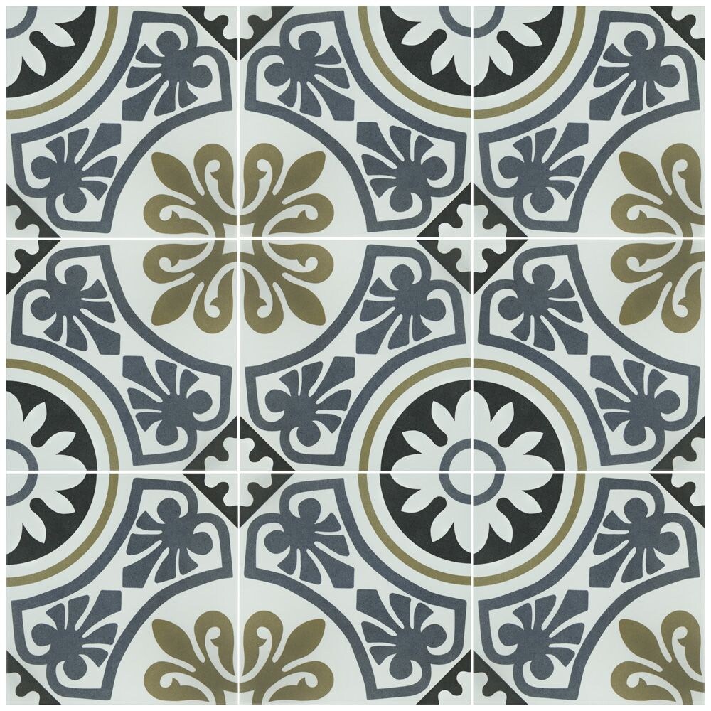 Majestic Tiena Blue 9-3/4-inch x 9-3/4-inch Porcelain Floor and Wall Tile (11.11 sq. ft. / case)
