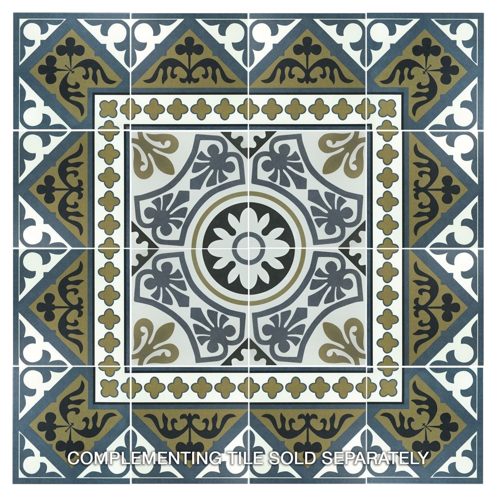 Majestic Tiena Blue 9-3/4-inch x 9-3/4-inch Porcelain Floor and Wall Tile (11.11 sq. ft. / case)
