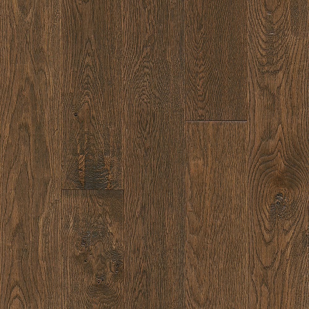 Plancher de bois franc massif, 3/4 po d'épaisseur x 5 po de largeur x longueur variable, chêne grainé de noyer cendré (23,5 pi²/boîte)