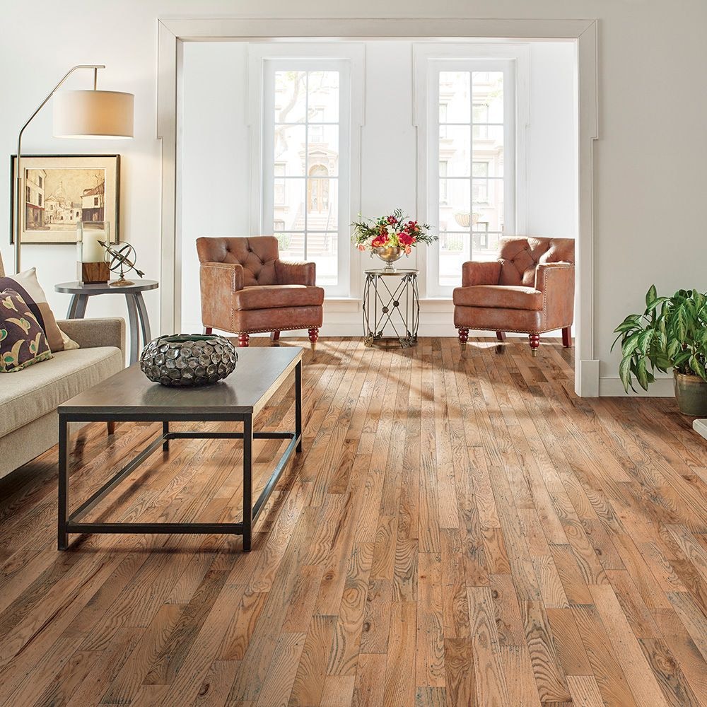 Plancher, bois franc massif, 3/4 po d'épaisseur x 3 1/4 po de largeur x longueur variable, Chêne Classic naturel, 22 pi²/boîte)