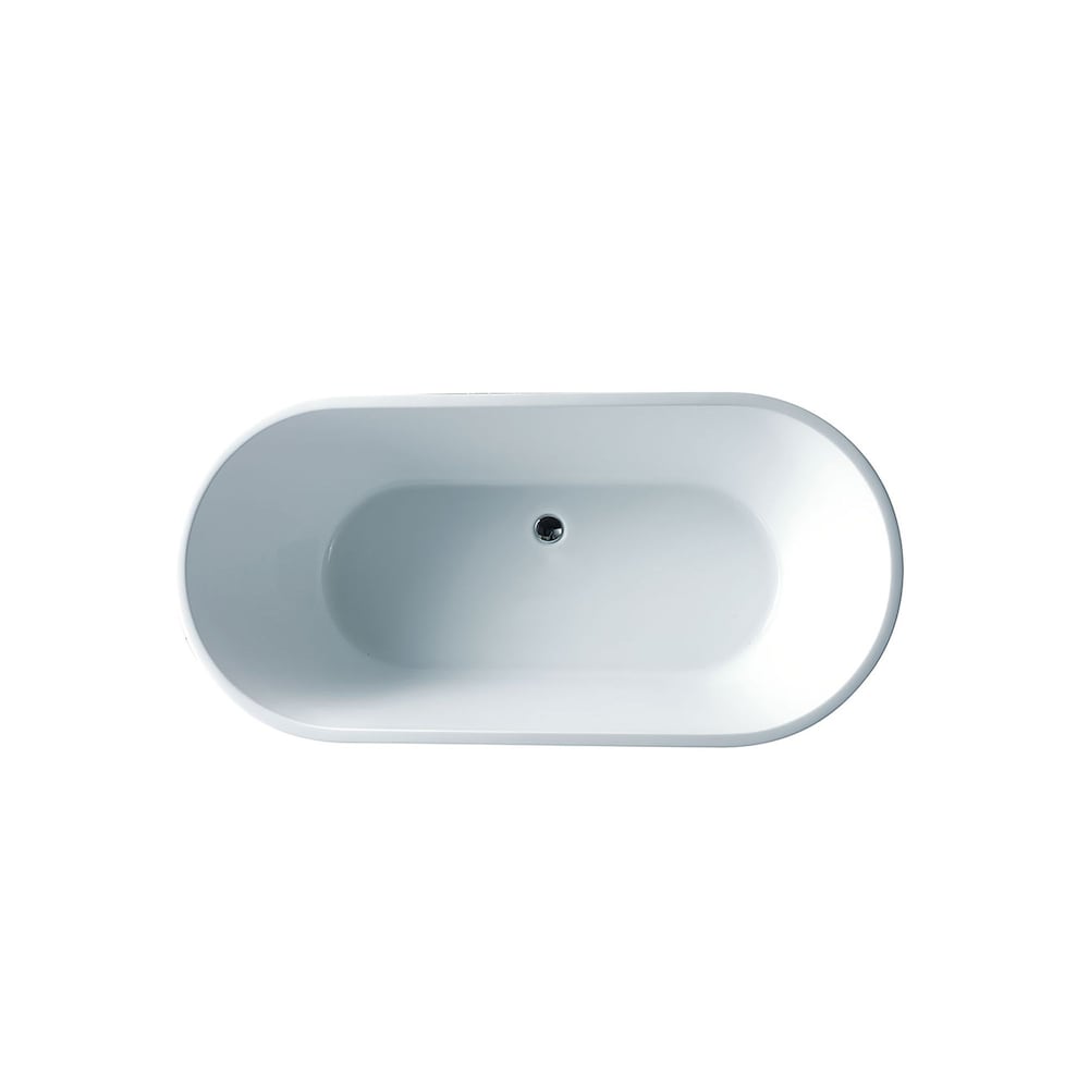 Aura 59 inch Seamless 1-Piece White Freestanding Tub