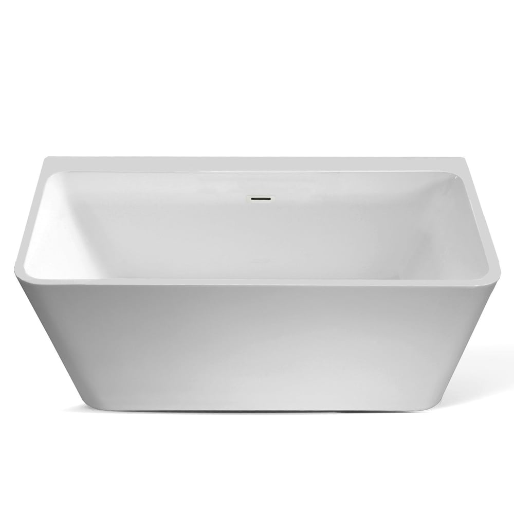 Vermont 67 inch Seamless 1-Piece White Freestanding Tub with Ledge for Deck-Mounted Faucet