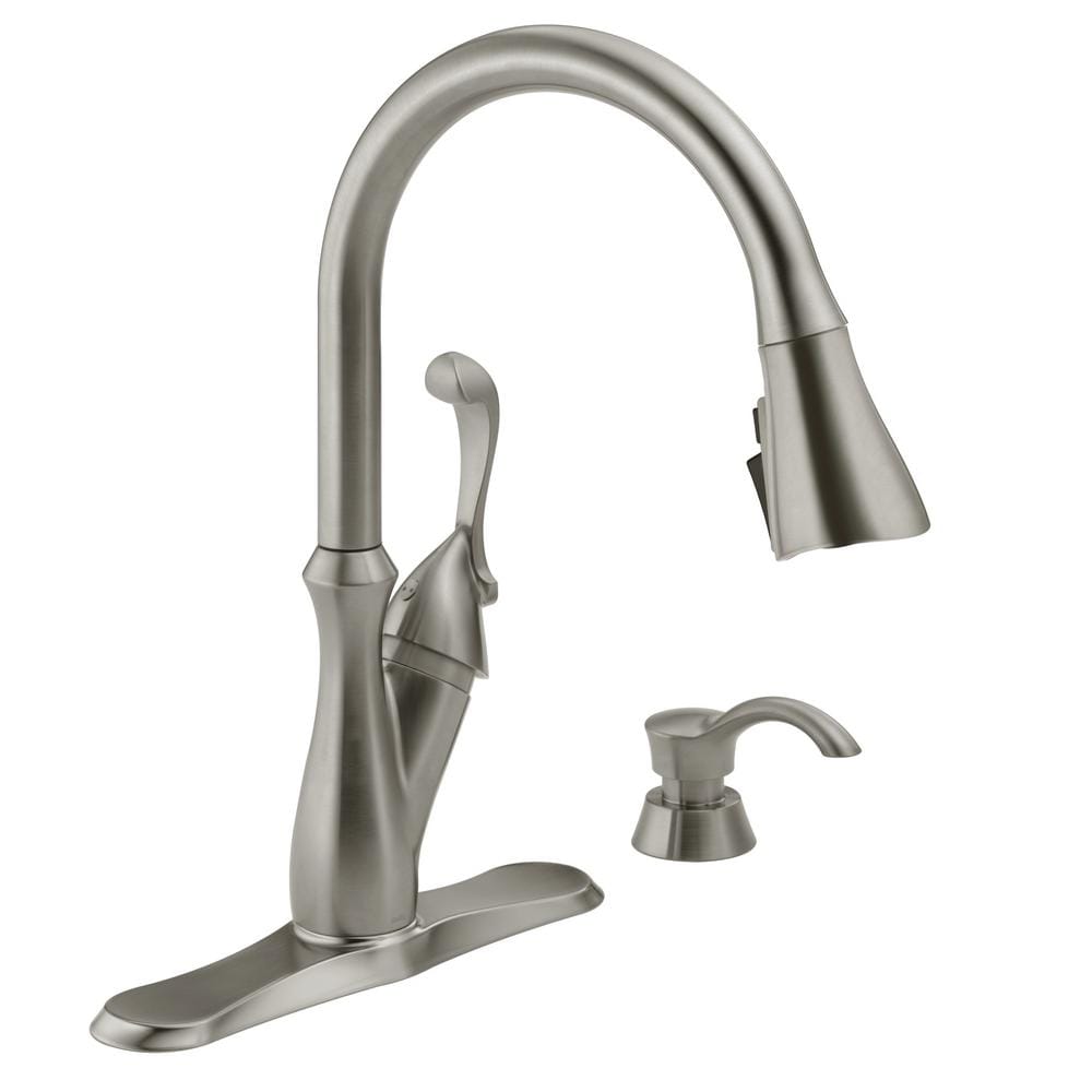 Arabella Single-Handle Pull-Down Sprayer Kitchen Faucet with ShieldSpray Technology in Stainless
