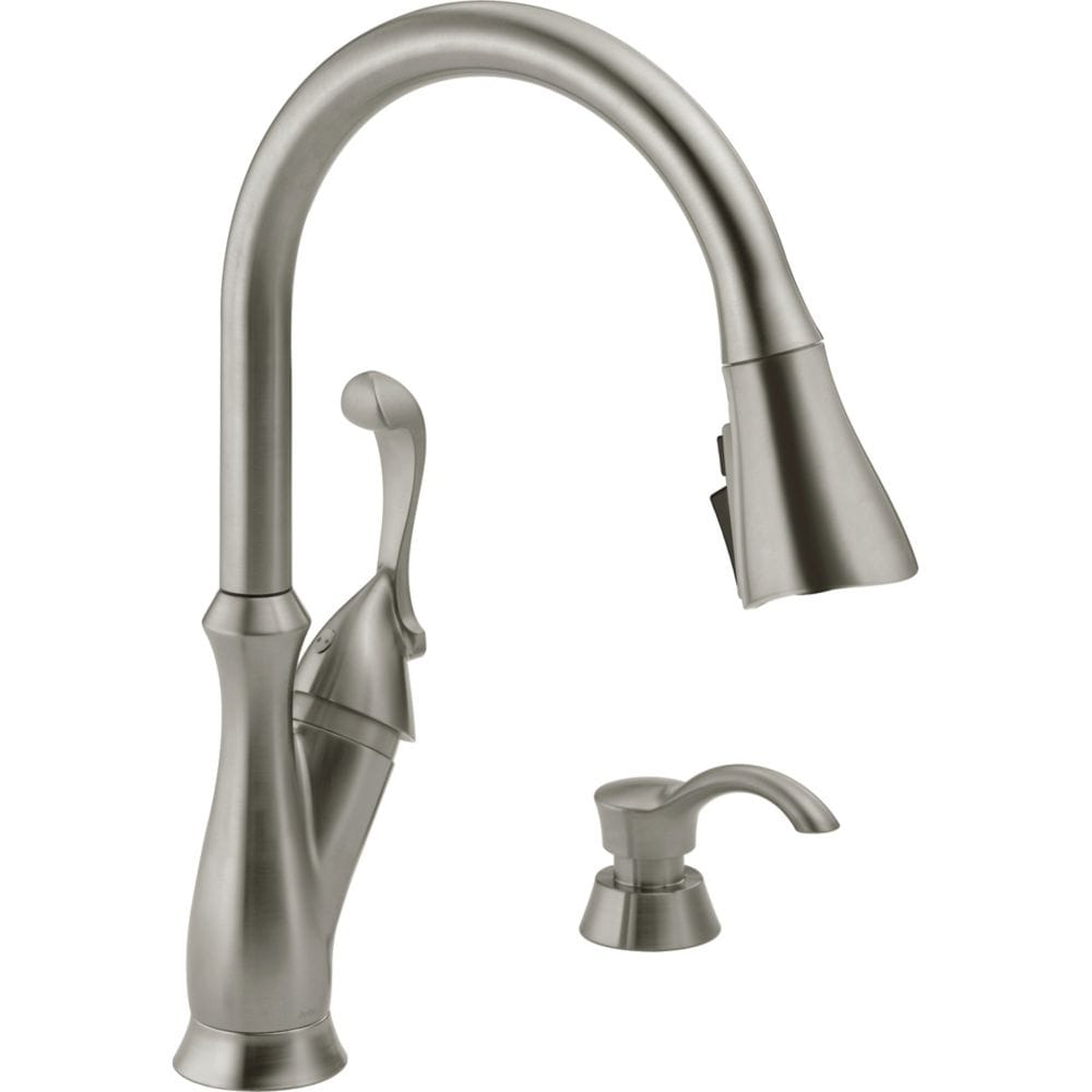 Arabella Single-Handle Pull-Down Sprayer Kitchen Faucet with ShieldSpray Technology in Stainless