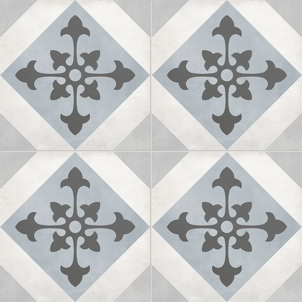 Carreaux de porcelaine mats haute définition Artisano Acqua Palma de 8 po x 8 po (7,32 pi2/caisse)