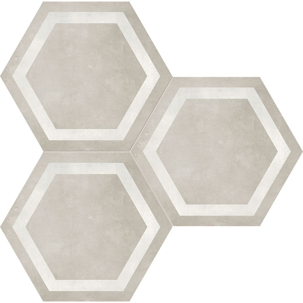 Carreaux de porcelaine mats haute définition Artisano Noce Hexagon Frame 7 po x 8 po (2,8 pi2/caisse)