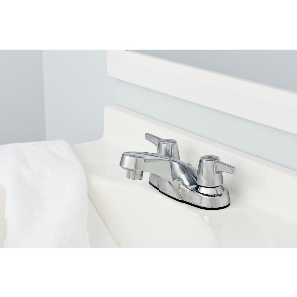 Aragon 4 in. Centerset 2-Handle Low-Arc Bathroom Faucet without Pop-Up Drain in Chrome