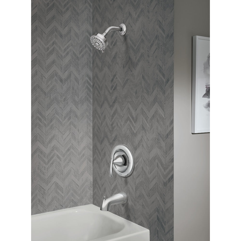 Robinet de baignoire-douche à poignée unique Essie à 5 jets avec valve en chrome (valve incluse)