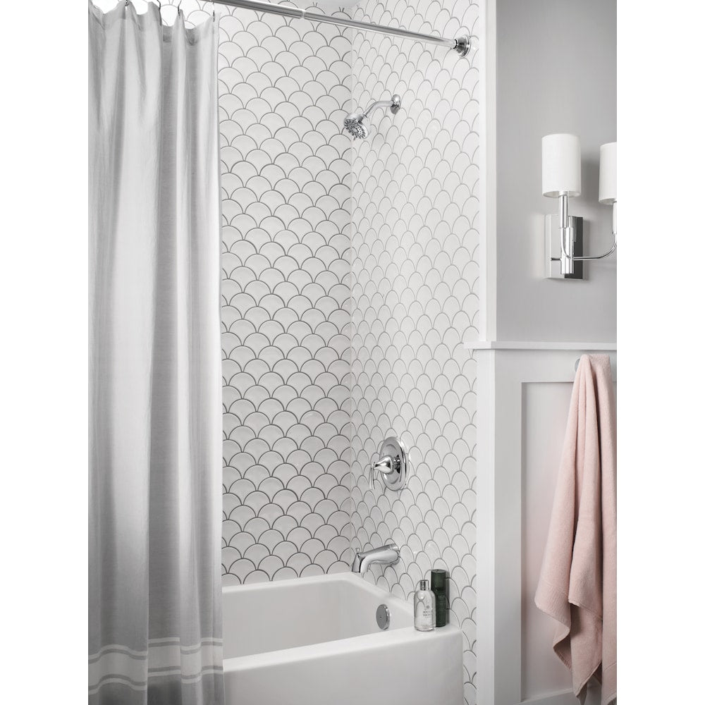 Robinet de baignoire-douche à poignée unique Essie à 5 jets avec valve en chrome (valve incluse)