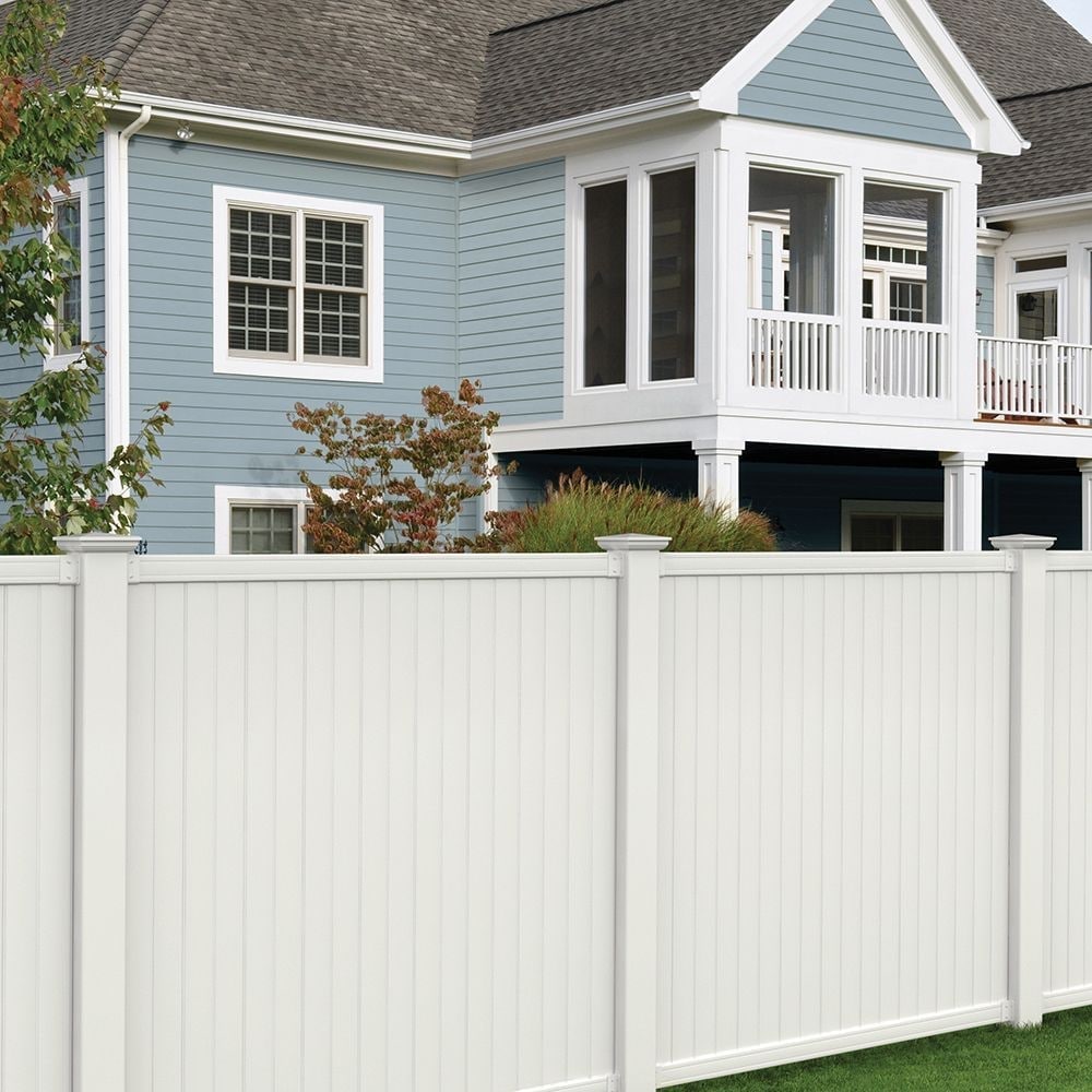 Somerset 6 ft.H x 6 ft.W White UV Protected Flat Top Privacy Vinyl Fence Panel Unassembled 1 pack
