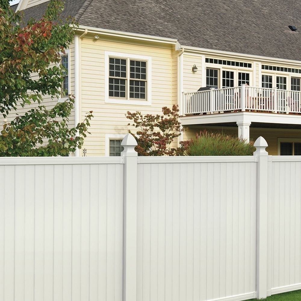 Somerset 6 ft.H x 6 ft.W White UV Protected Flat Top Privacy Vinyl Fence Panel Unassembled 1 pack