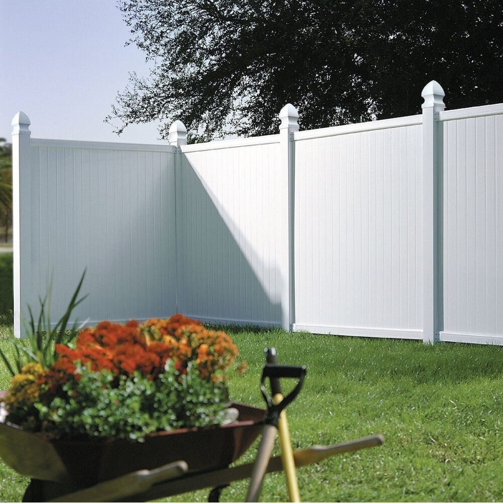 Somerset 6 ft.H x 6 ft.W White UV Protected Flat Top Privacy Vinyl Fence Panel Unassembled 1 pack