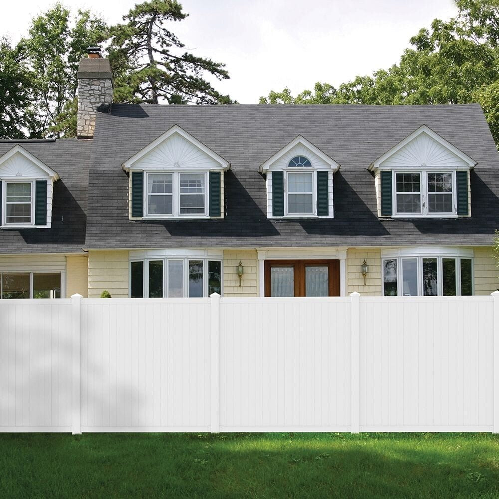 Somerset 6 ft.H x 6 ft.W White UV Protected Flat Top Privacy Vinyl Fence Panel Unassembled 1 pack