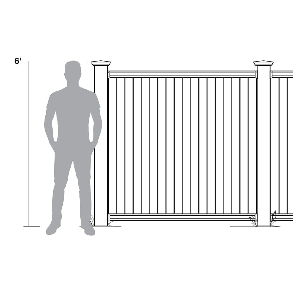 Somerset 6 ft.H x 6 ft.W White UV Protected Flat Top Privacy Vinyl Fence Panel Unassembled 1 pack