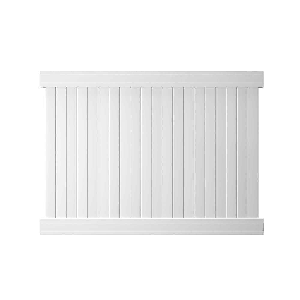 Dover 6 ft.H x 8 ft.W White UV Protected Flat Top Privacy Vinyl Fence Panel Unassembled 1 pack