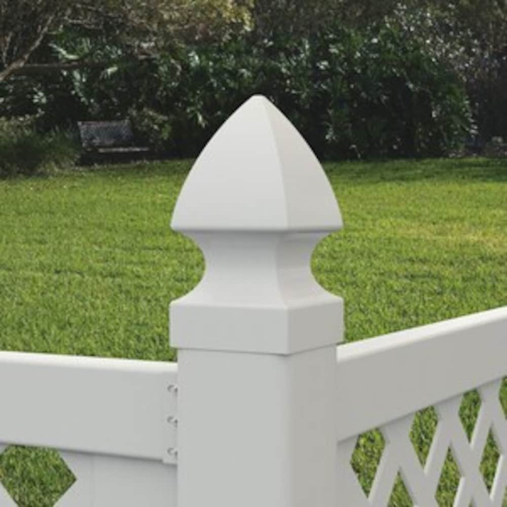 5 in. x 5 in. White Gothic Vinyl Post Cap