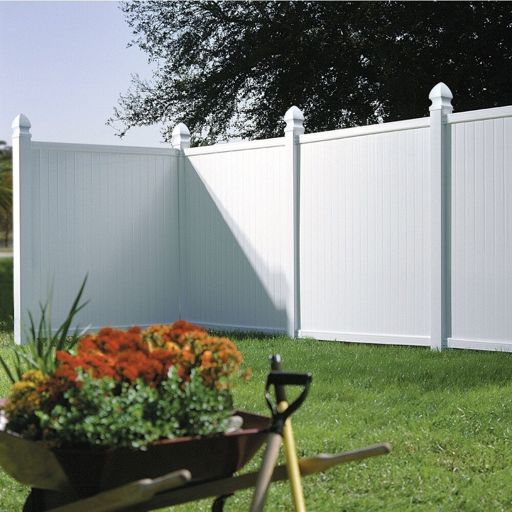 5 in. x 5 in. x 8 ft. White Vinyl Fence Post 1 pack