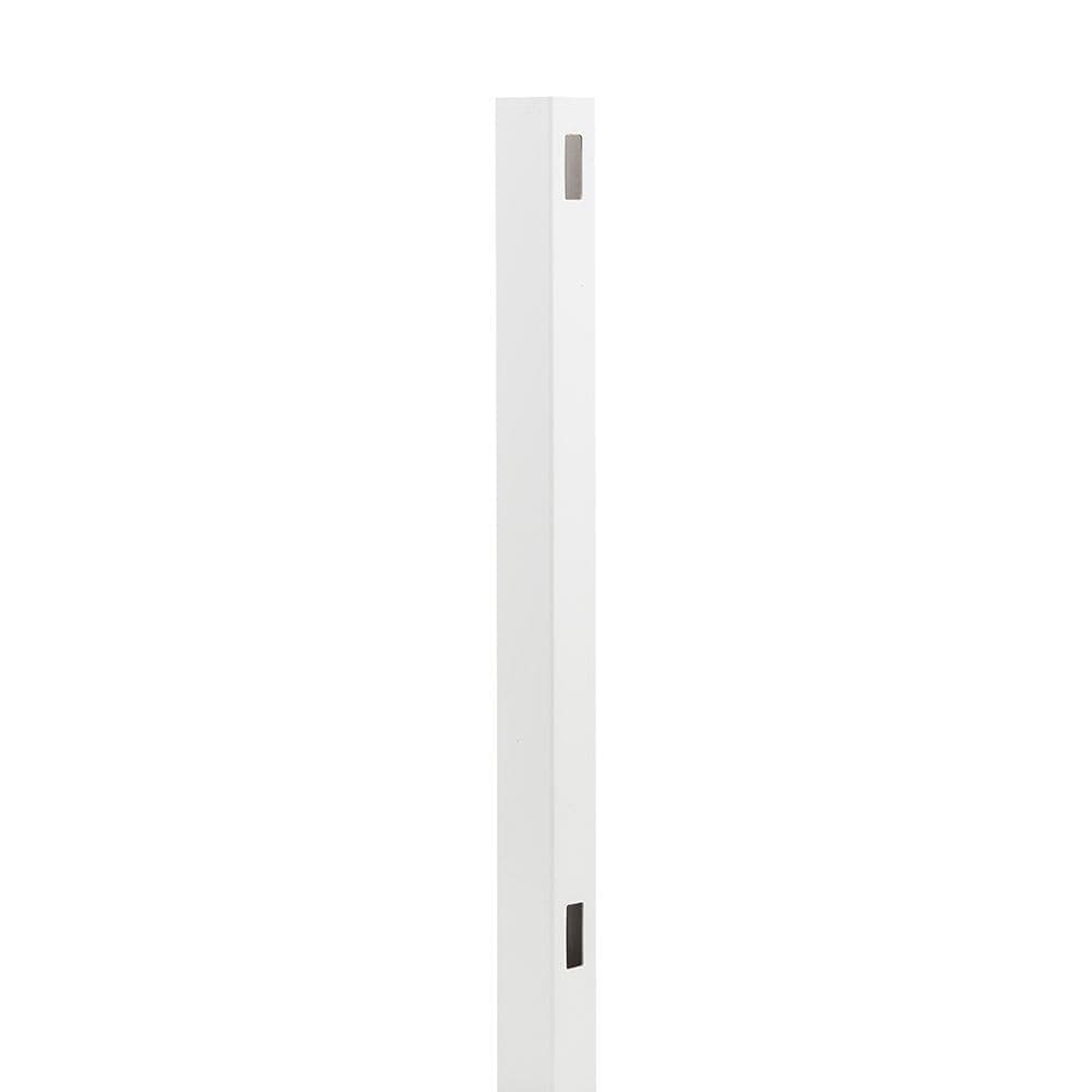 5 in. x 5 in. x 8 ft. White Routed Vinyl Fence End Post 1 pack