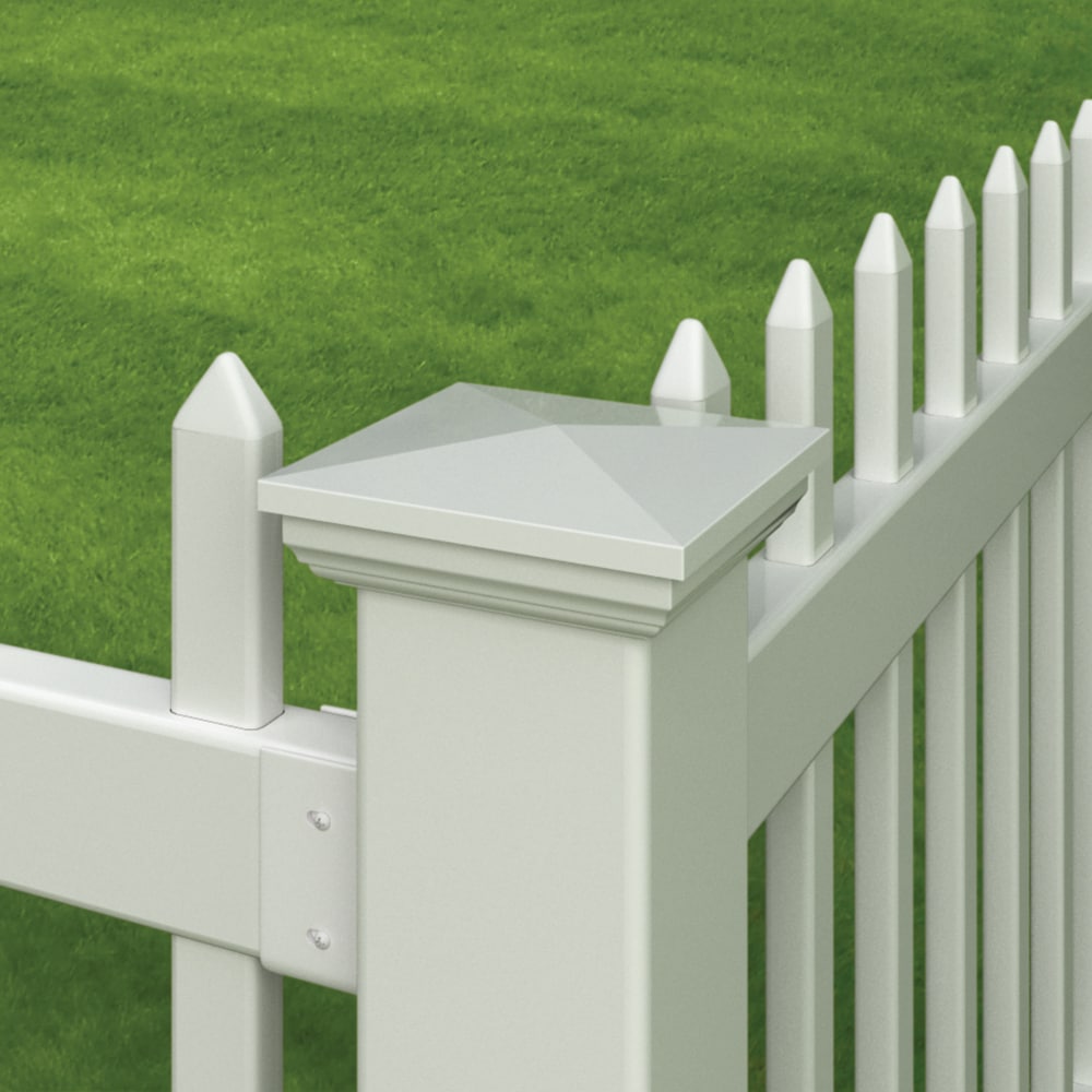 4 in. x 4 in. White New England Vinyl Post Cap