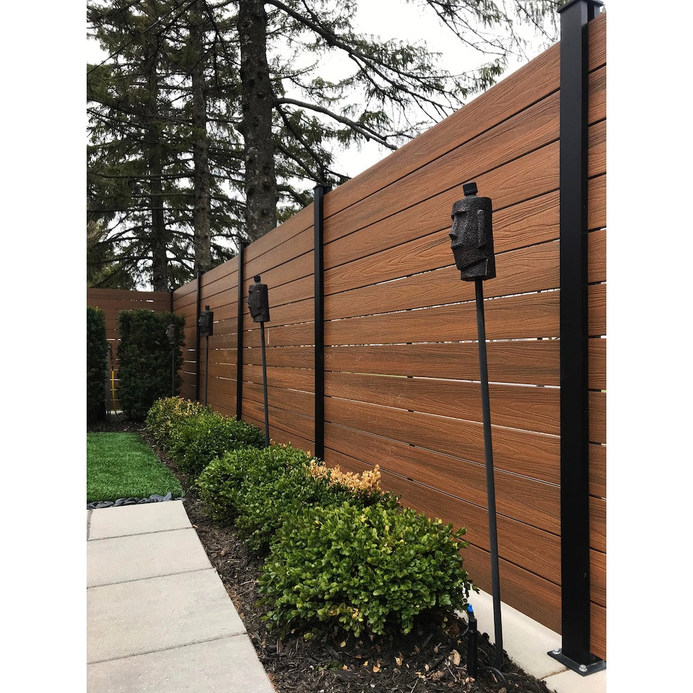 Ensemble de poteaux de clôture en aluminium de 72 po et de quincaillerie noir (kit C6)