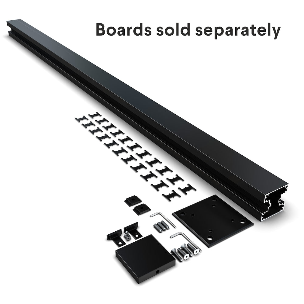 Ensemble de poteaux de clôture en aluminium de 72 po et de quincaillerie noir (kit C6)