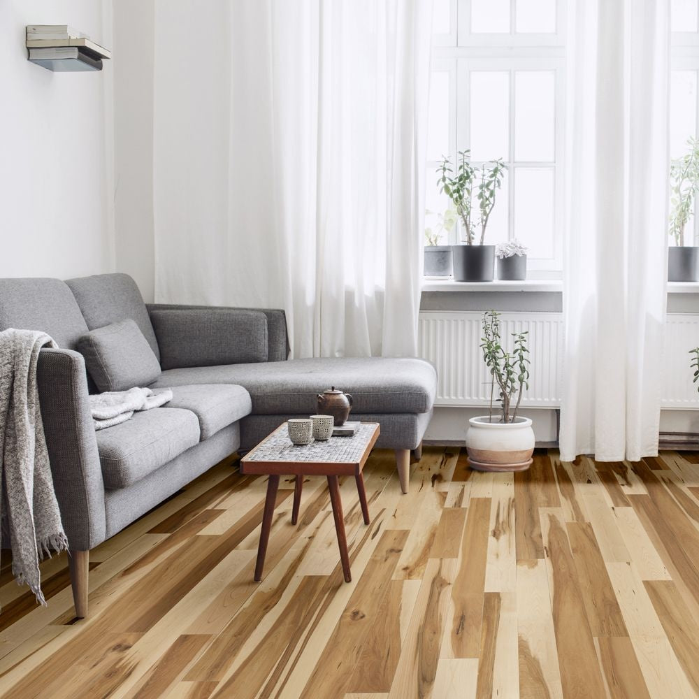 Plancher de bois franc massif en érable naturel canadien, 0,75 po d'épaisseur x 3,25 l x longueur variable (20 pi²/boîte)