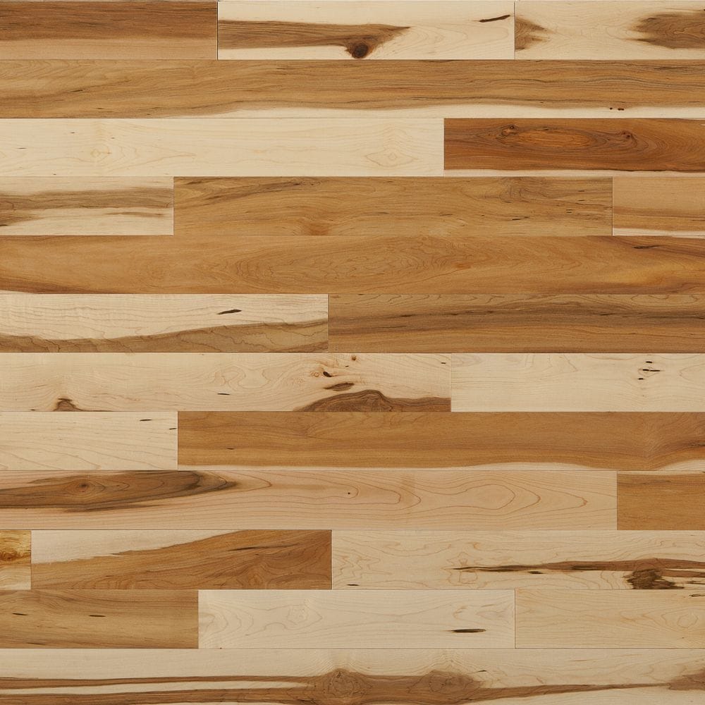 Plancher de bois franc massif en érable naturel canadien, 0,75 po d'épaisseur x 3,25 l x longueur variable (20 pi²/boîte)