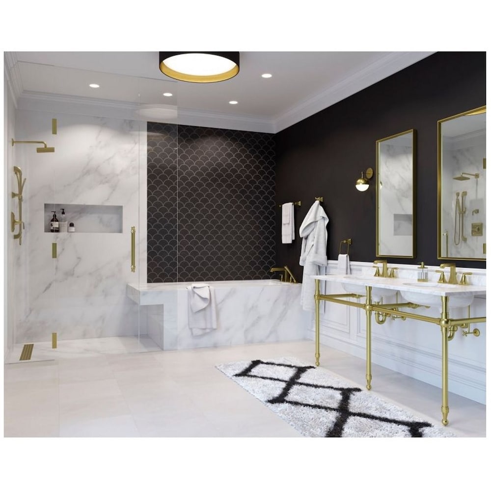 Park Avenue 2-Handle 8-inch Widespread Brushed Gold Bathroom Sink Faucet/Tap