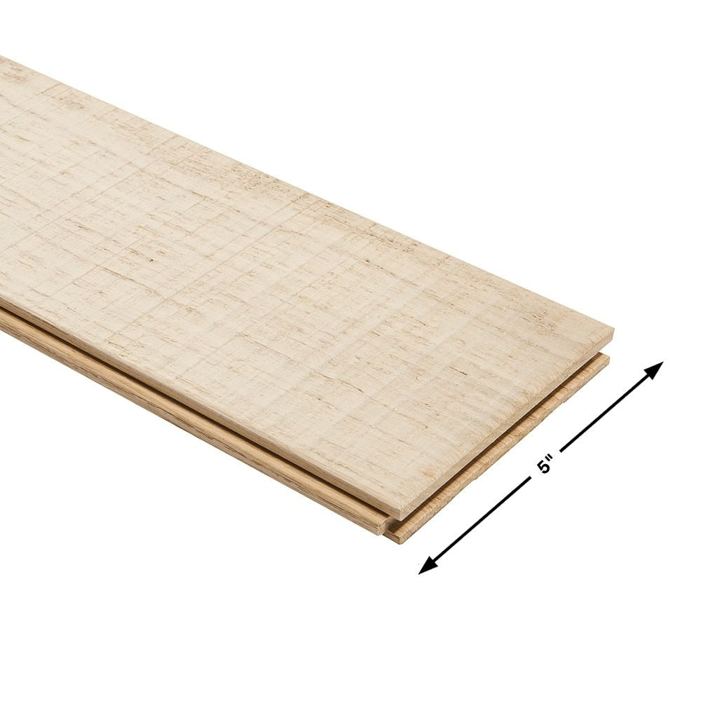 Plancher, bois franc massif, 3/4 po x 5 po x longueur variable, Chêne français Light House (22,60 pi2/boîte)