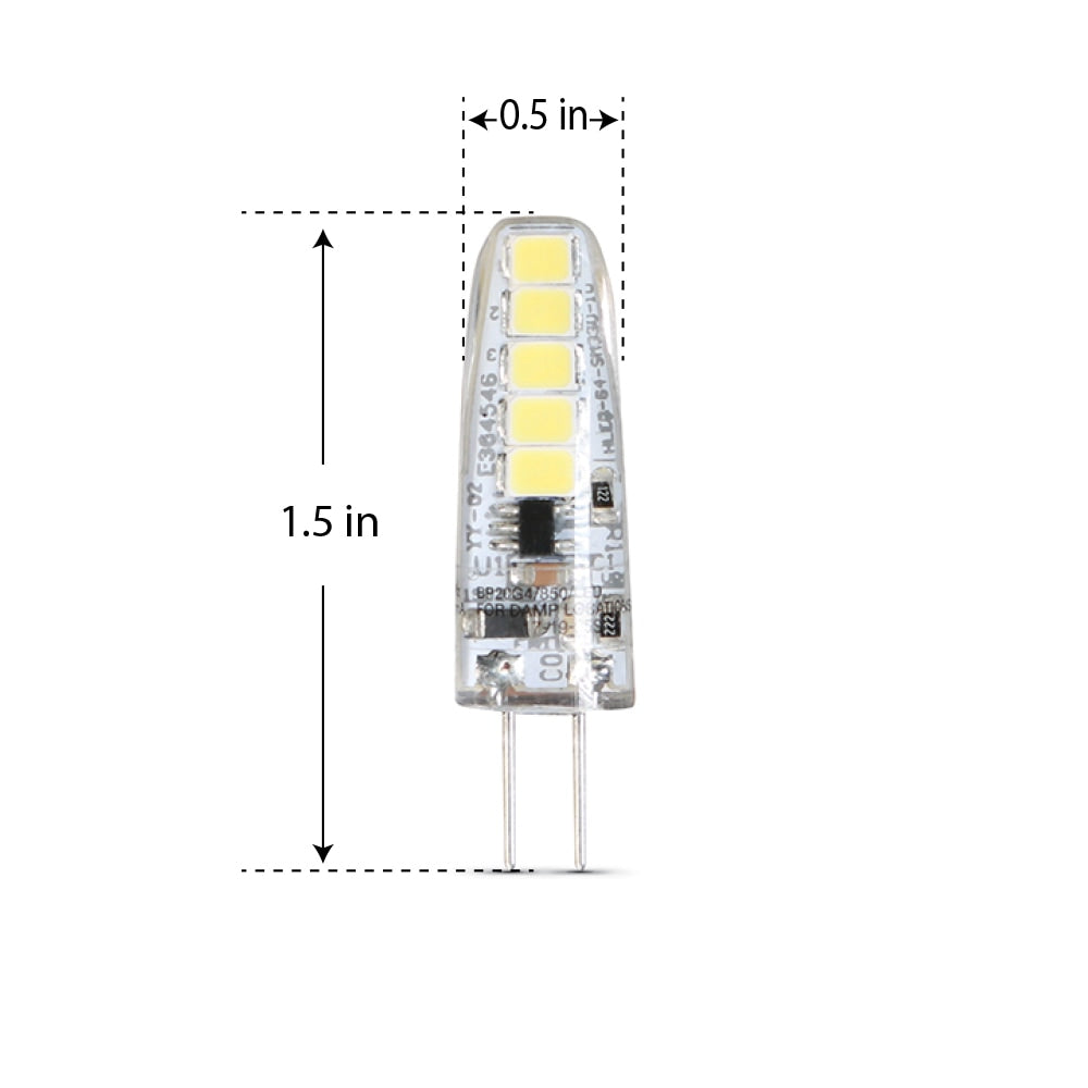 20 Watt Equivalent T4 G4 Bi-Pin Base 12V LED Light Bulb, Daylight (5000K)