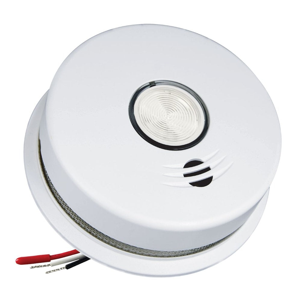 Worry Free Wireless Hardwire Smoke Alarm with Voice Alert and LED Safety Light