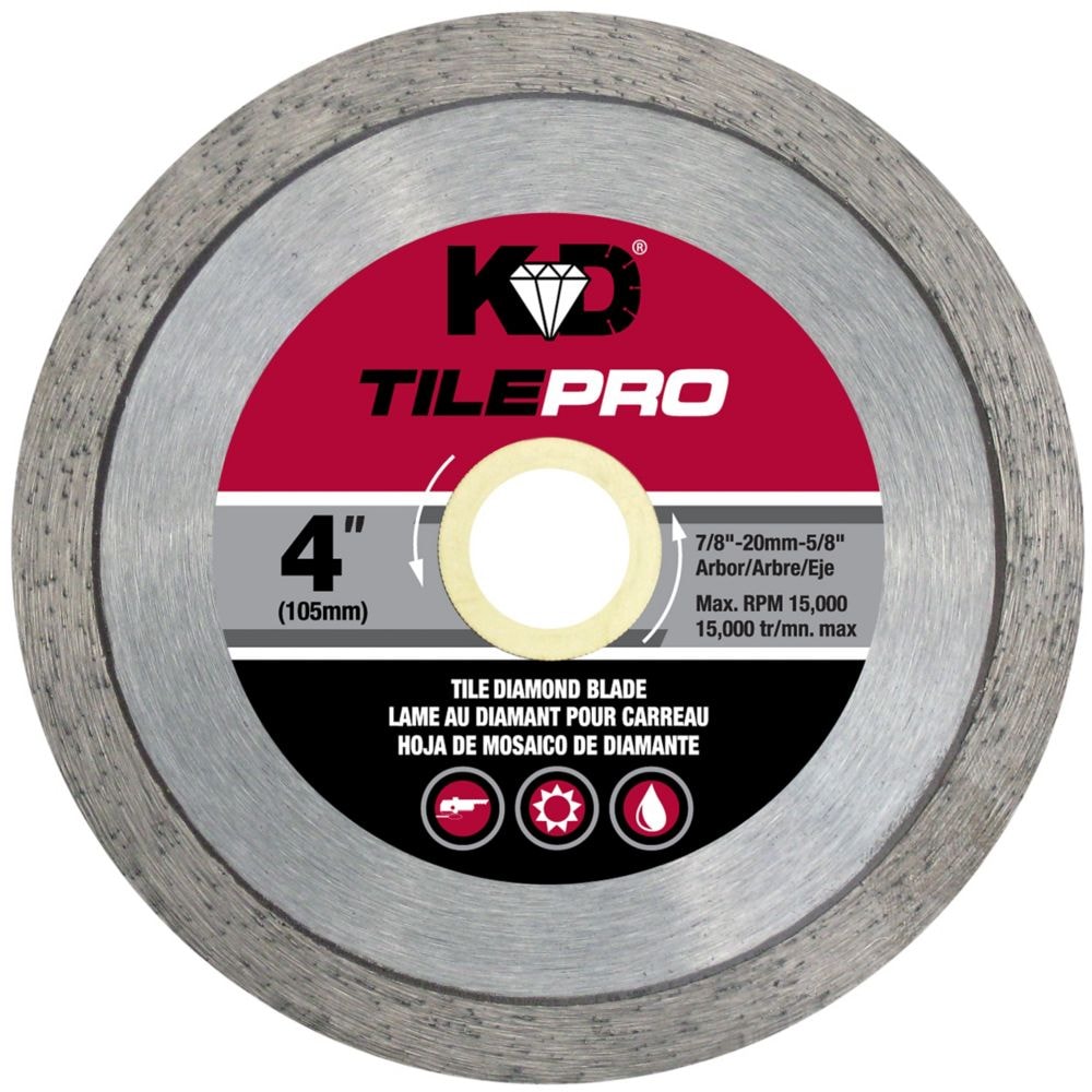 Lame diamantée à jante continue de 4 pouces