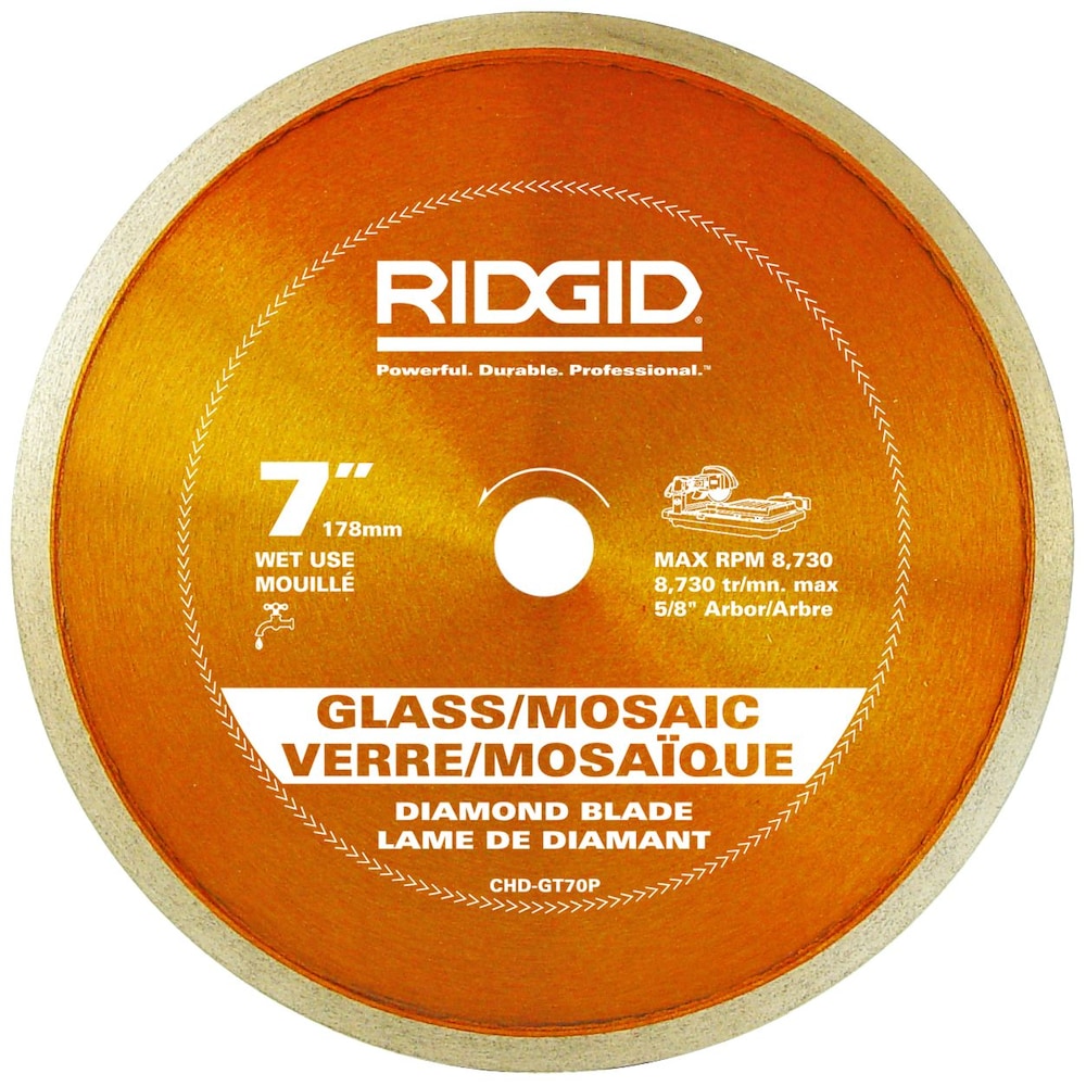 Lame diamantée à jante continue de 7 pouces pour carreaux de verre/carreaux de mosaïque en verre