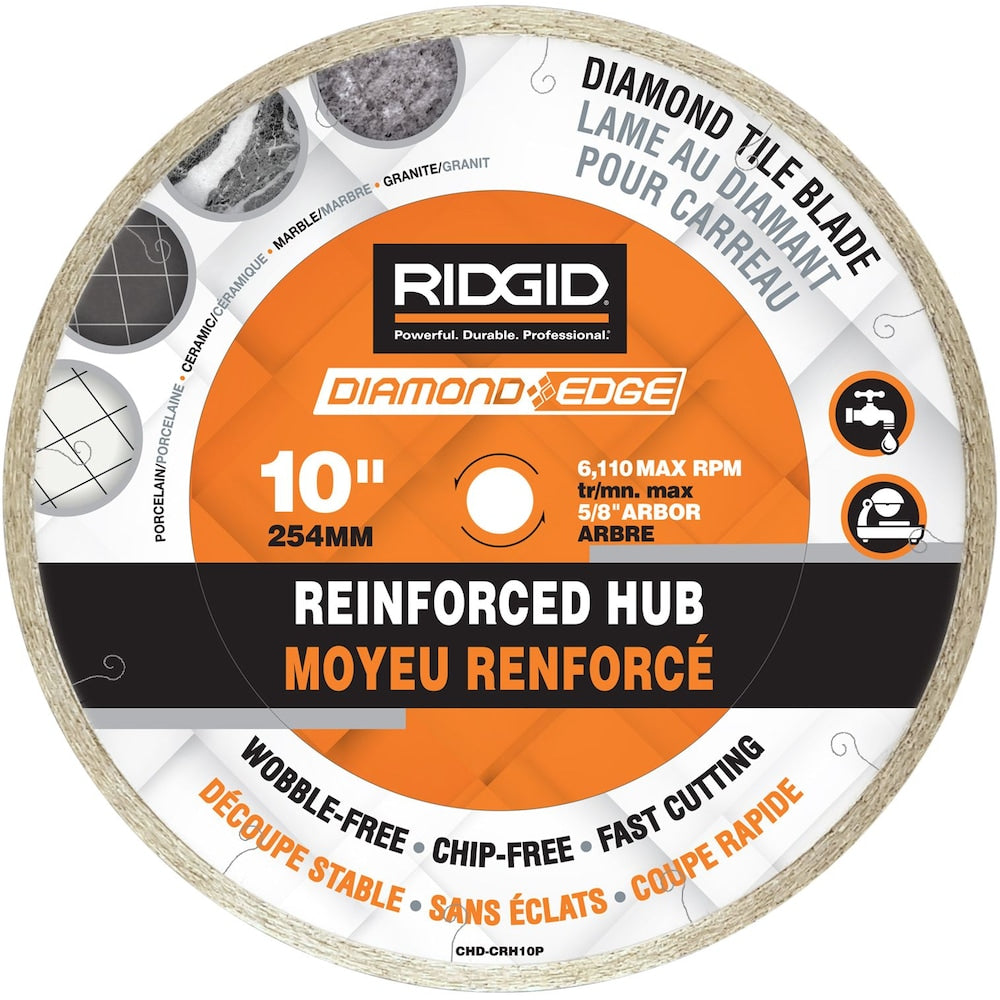 10-inch Continuous Rim Diamond Blade with Reinforced Hub