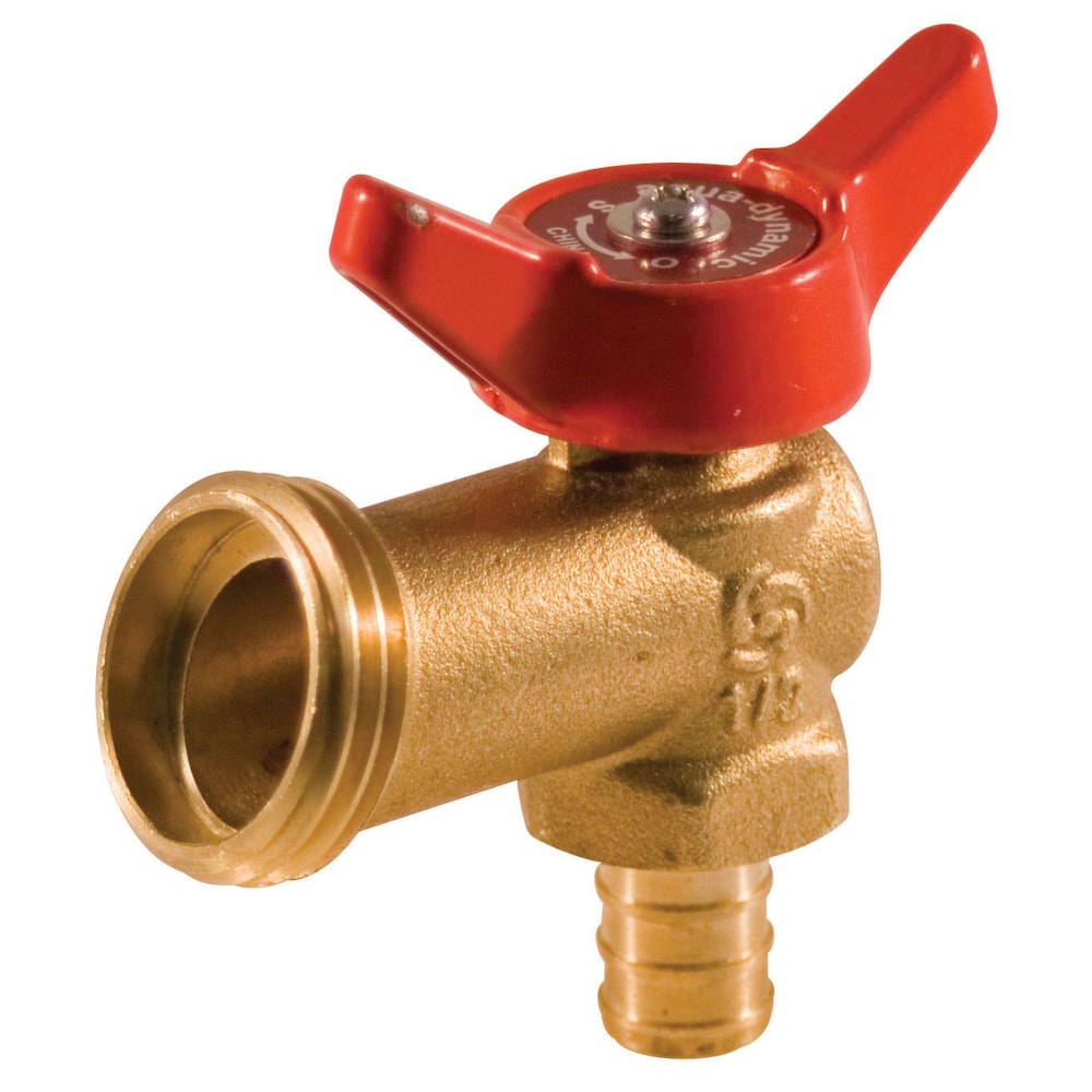 1/2 inch Boiler Drain Straight Body Brass PEX Quarter Turn