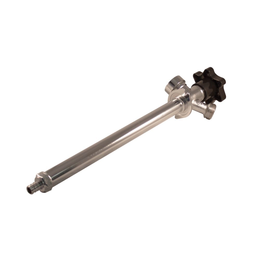 1/2 inch PEX x 12 inch Non-Freeze Wall Hydrant Brass Quarter Turn Anti-Siphon